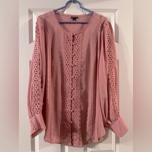 Torrid lace and button detailed blouse size 3